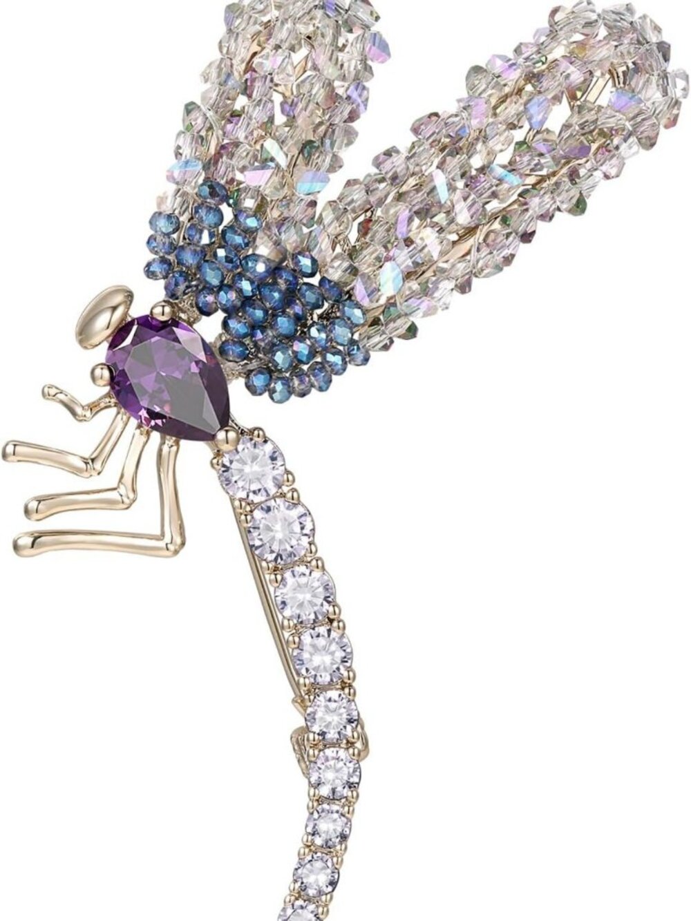 Vintage Butterfly Crystal Brooch for Women, Handmade Sparkle Pin with Zirconia